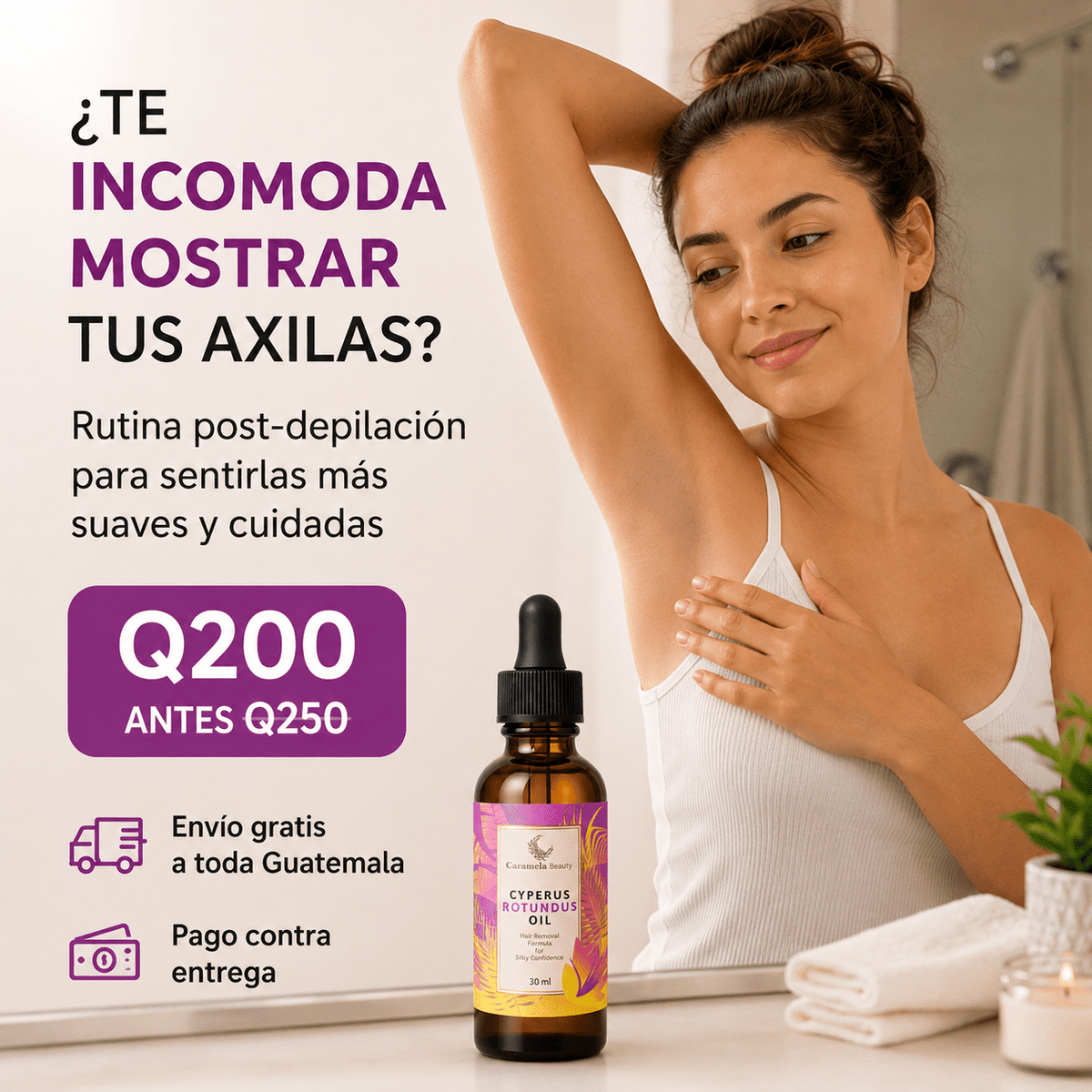 Aceite Post - Depilación Cyperus Rotundus para Axilas Suaves - AURÈNE