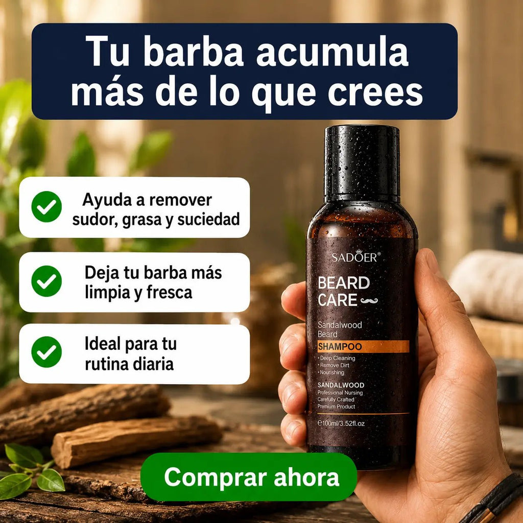 Beard Growth Shampoo Premium para Barba – Limpieza Profunda con Sándalo - AURÈNE