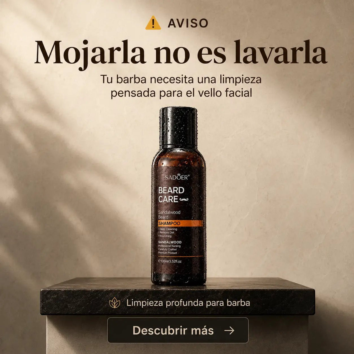 Beard Growth Shampoo Premium para Barba – Limpieza Profunda con Sándalo - AURÈNE