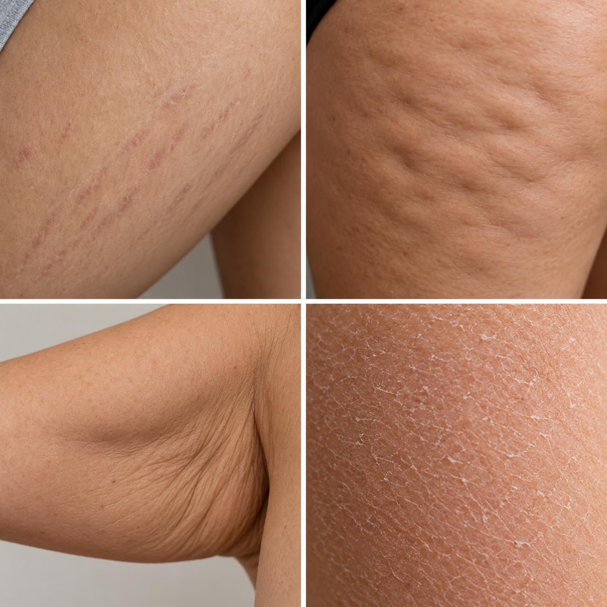 Candela crema corporal aplicada en la piel después de cambios en el cuerpo